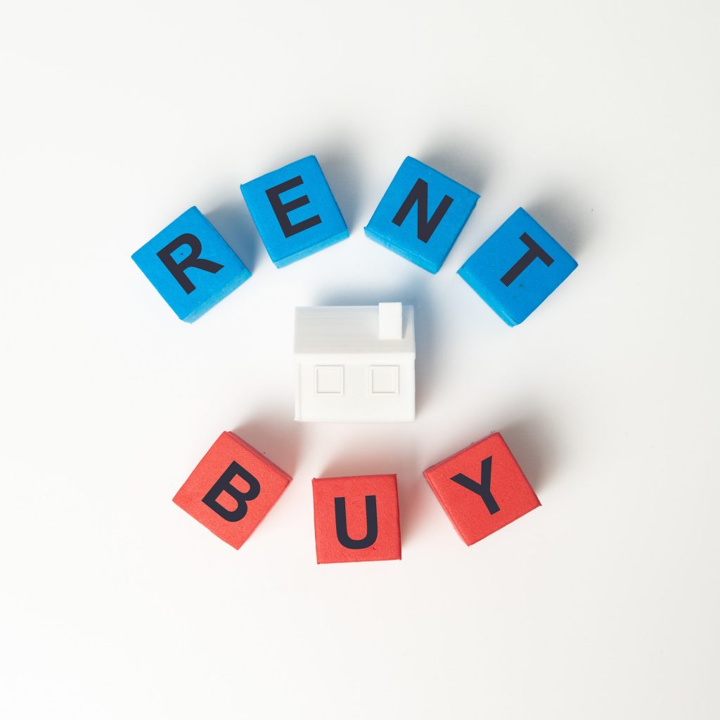 Buy or rent concept metaphor